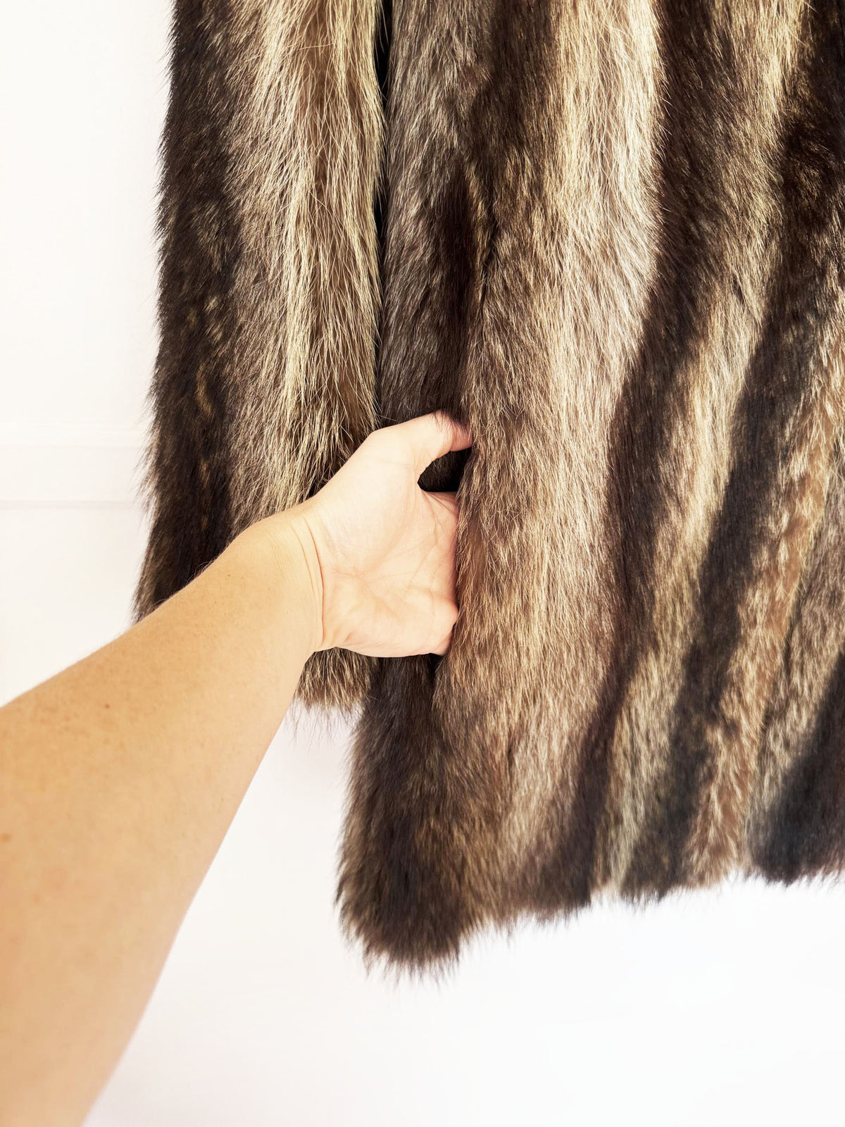 vintage racoon fur deep pile coat