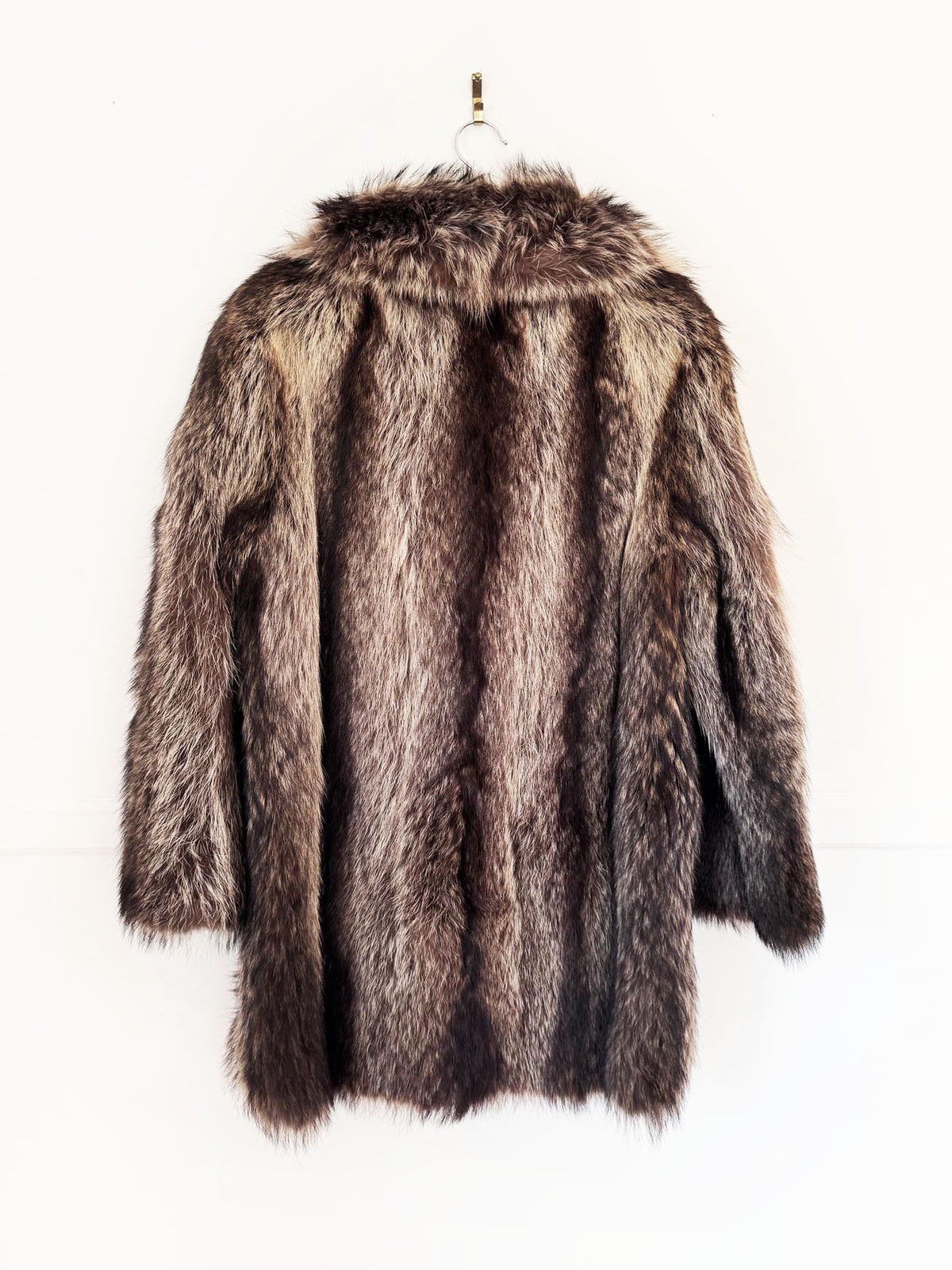 vintage racoon fur deep pile coat