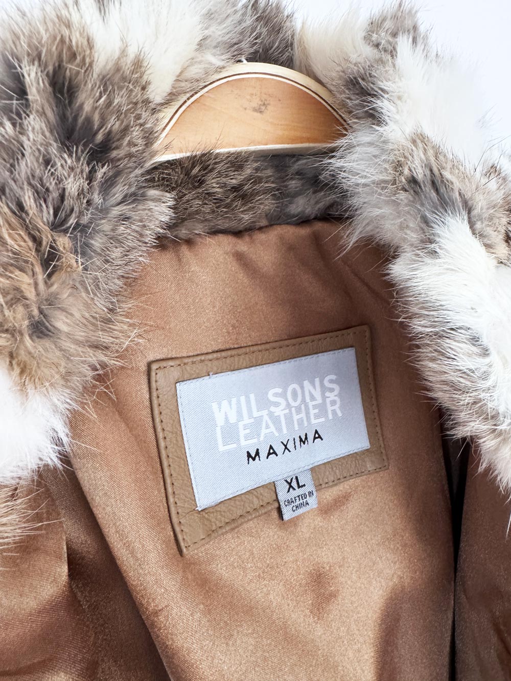y2k wilsons rabbit fur full zip bomber jacket
