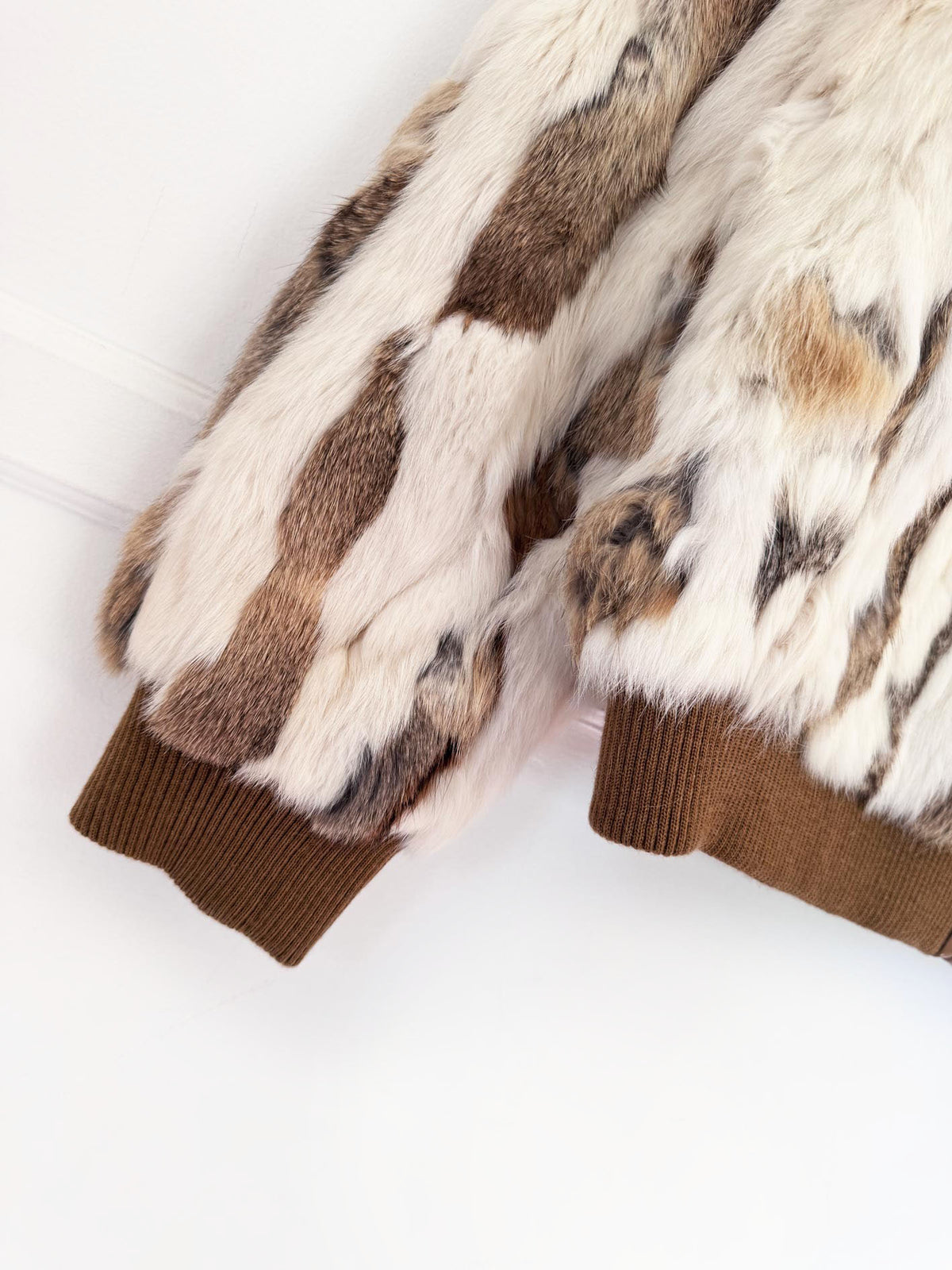 y2k wilsons rabbit fur full zip bomber jacket
