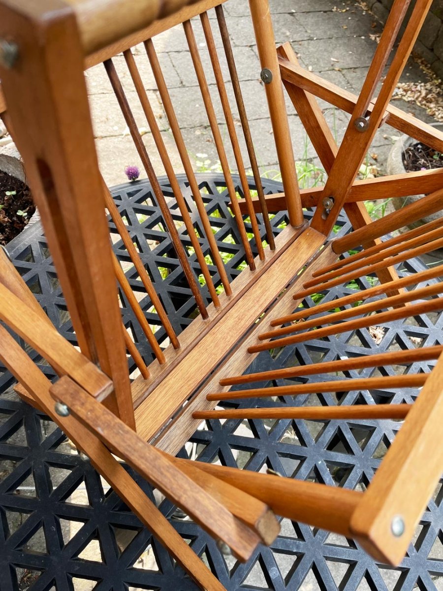 vintage wood folding magazine rack - good market thrift store