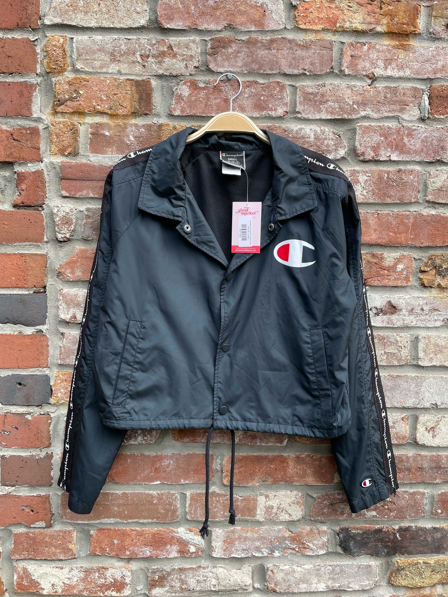 champion full zip sleeve coaches jacket