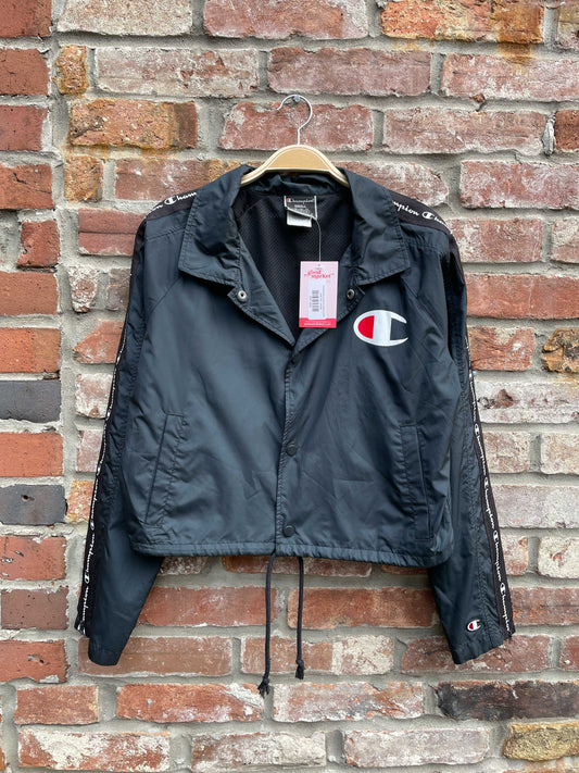 champion full zip sleeve coaches jacket