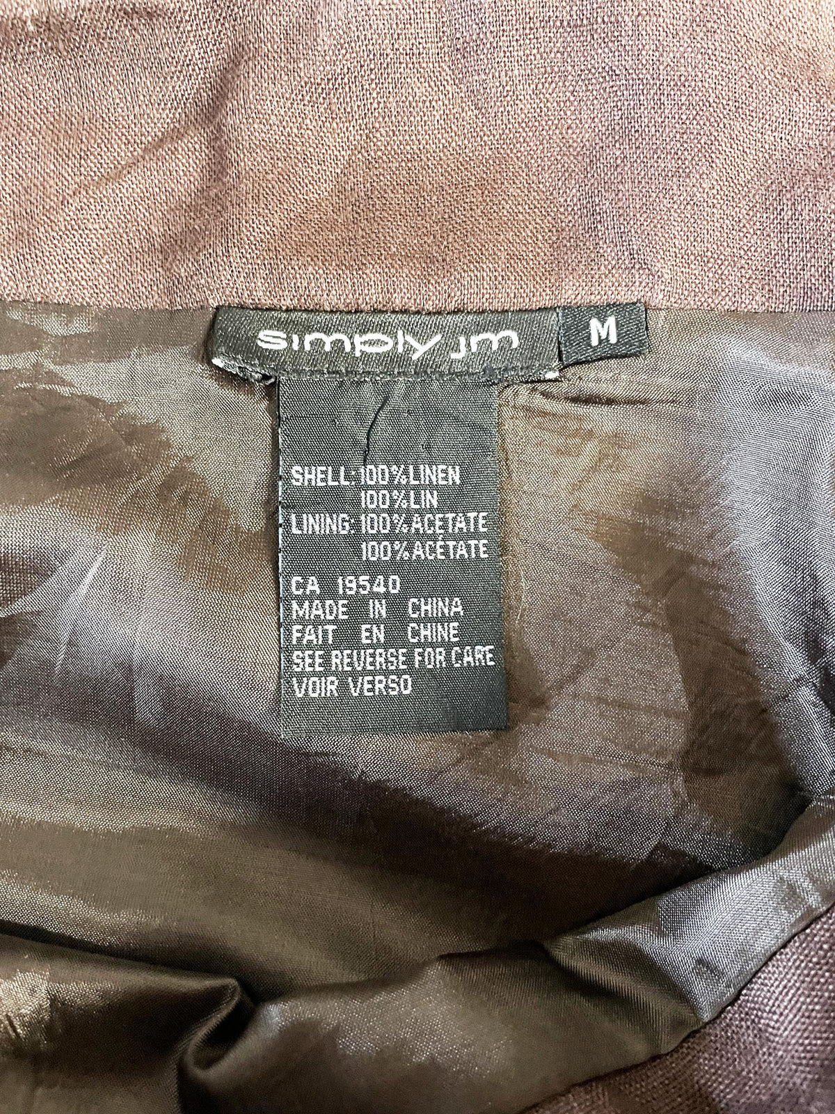 vintage 00s simply jm 100% linen tulip hem maxi skirt