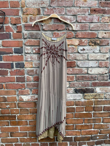 vintage 00s raindrops beaded midi dress