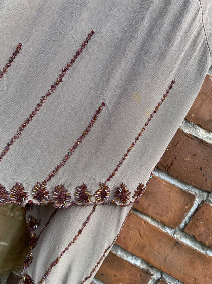 vintage 00s raindrops beaded midi dress