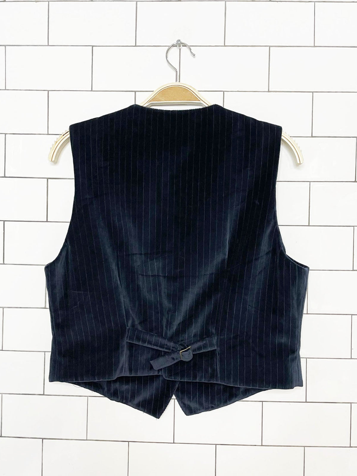 vintage 90s lizsport velvet stripe fitted vest top | liz claiborne