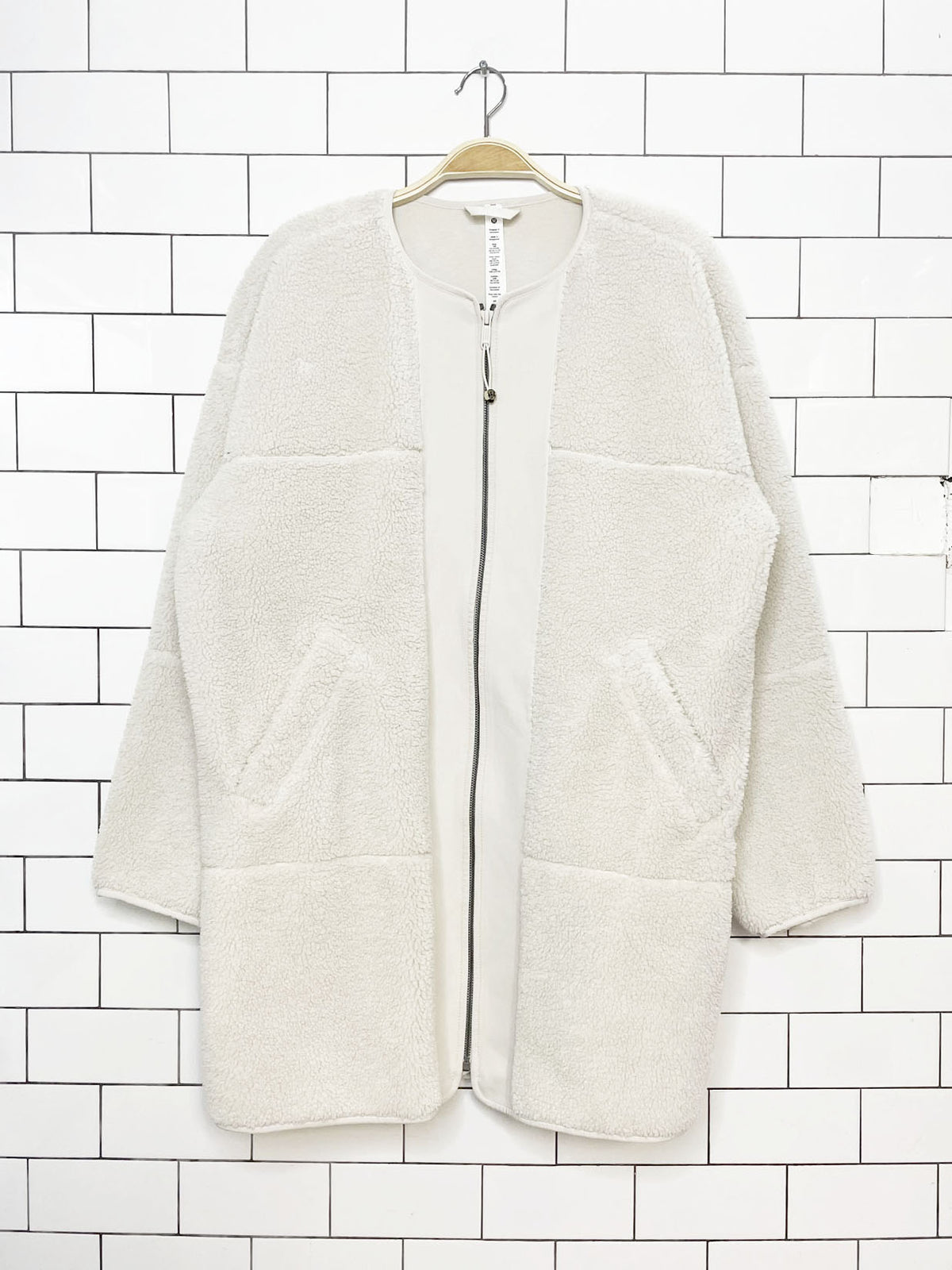 lululemon 2022 collarless textured fleece full zip jacket