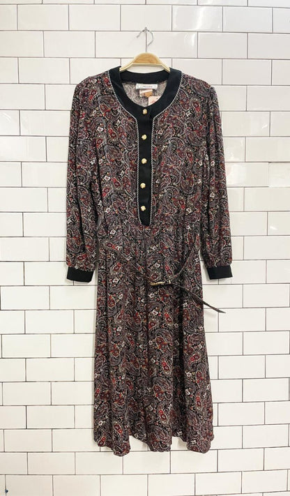 vintage 90s florentine 'elaine' paisley belted dress - good market thrift store