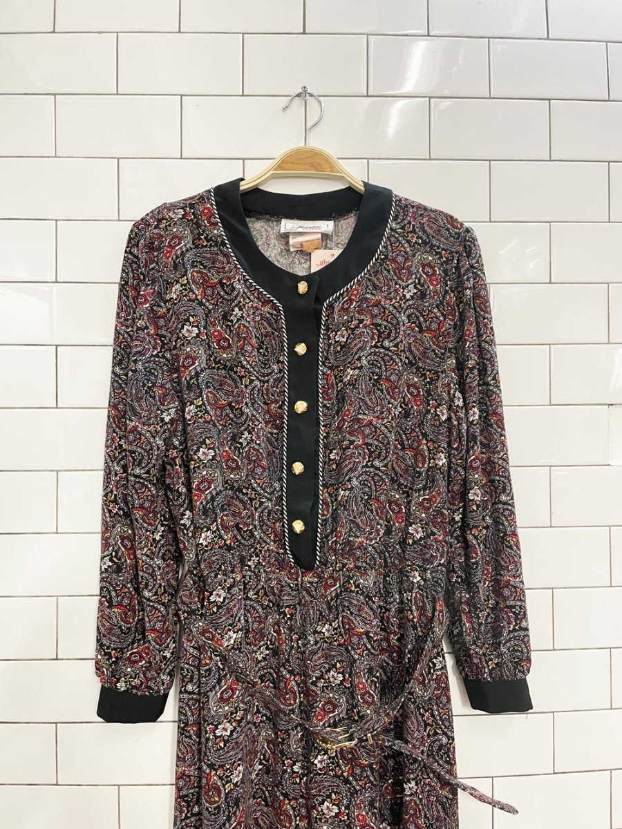 vintage 90s florentine 'elaine' paisley belted dress - good market thrift store