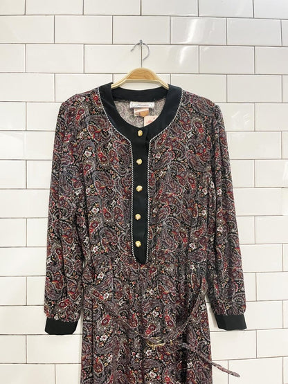 vintage 90s florentine 'elaine' paisley belted dress - good market thrift store