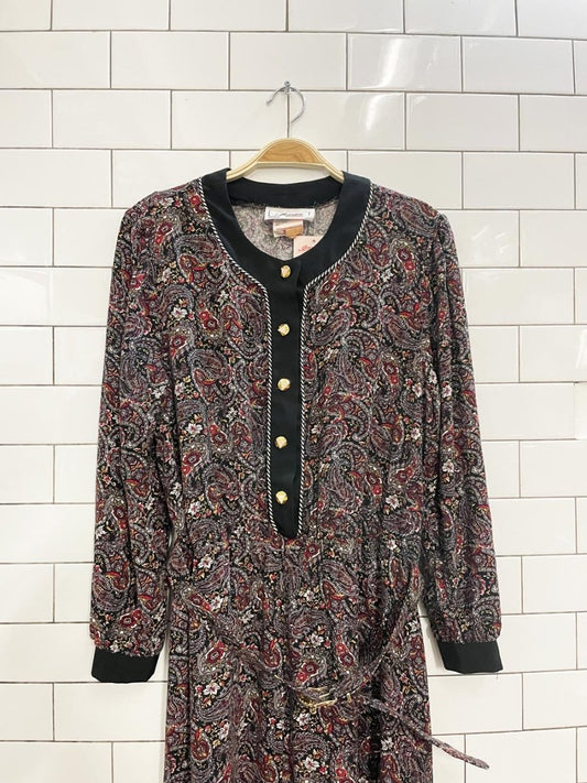 vintage 90s florentine 'elaine' paisley belted dress - good market thrift store