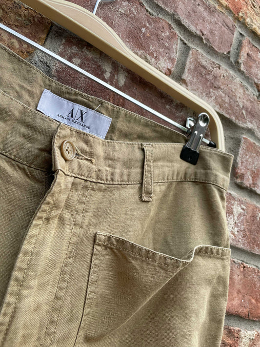armani exchange linen blend pants