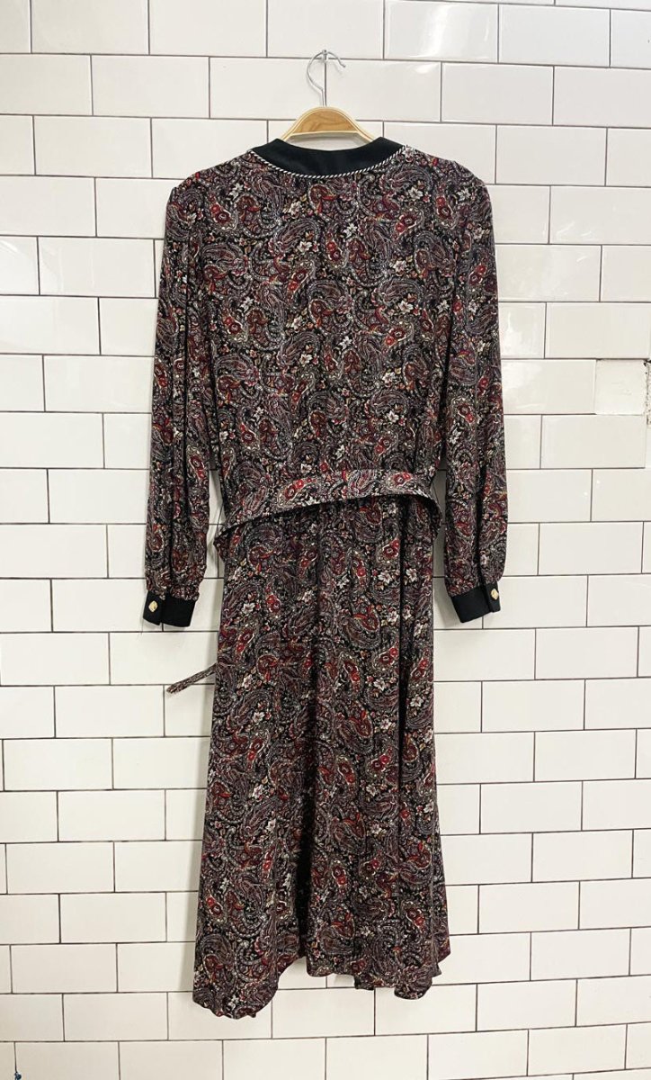vintage 90s florentine 'elaine' paisley belted dress - good market thrift store