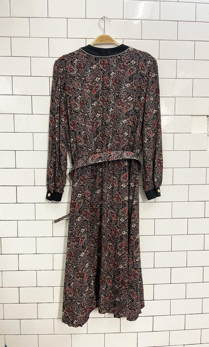 vintage 90s florentine 'elaine' paisley belted dress - good market thrift store