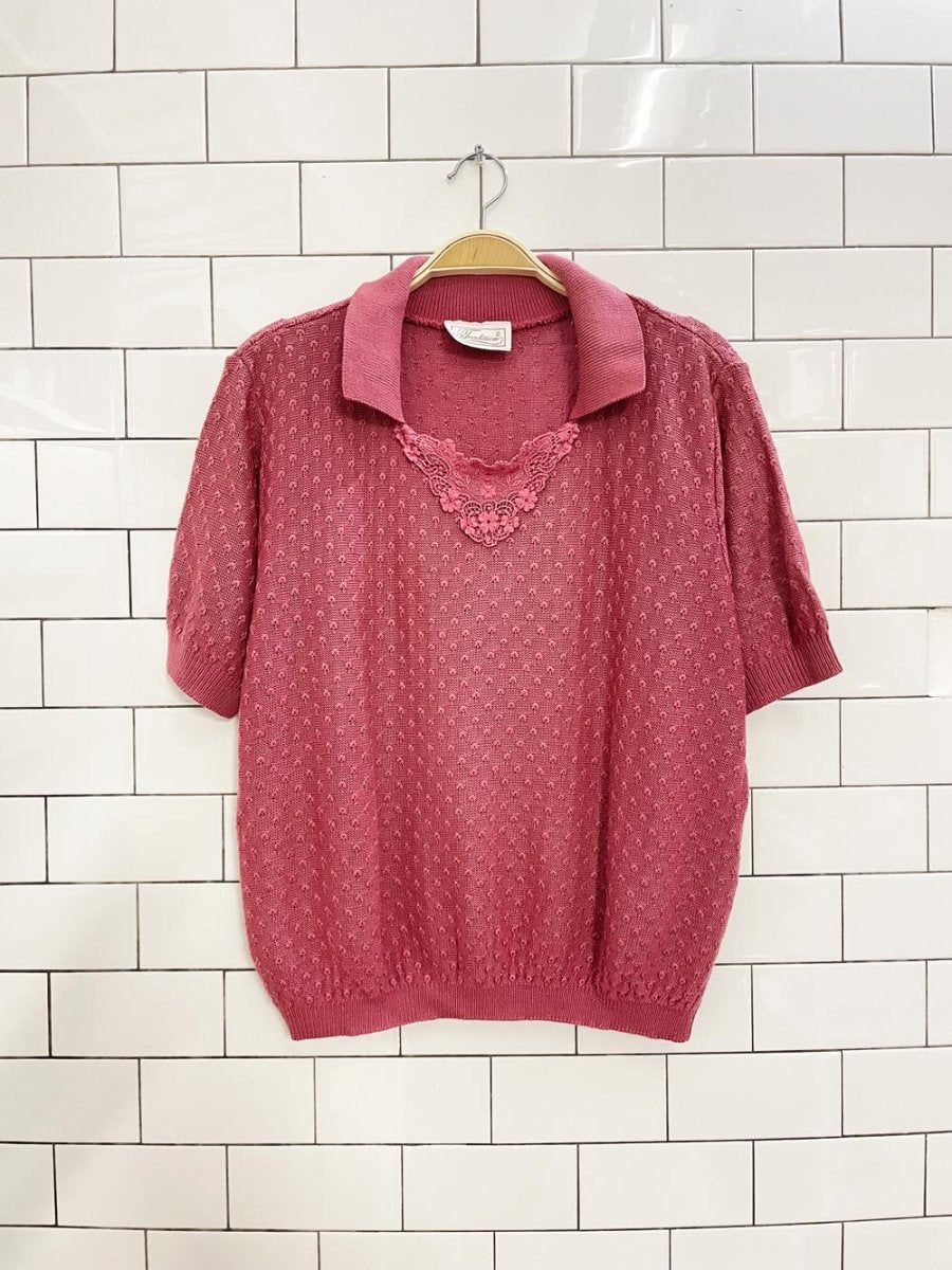 vintage 00s tradition collared knit top - good market thrift store