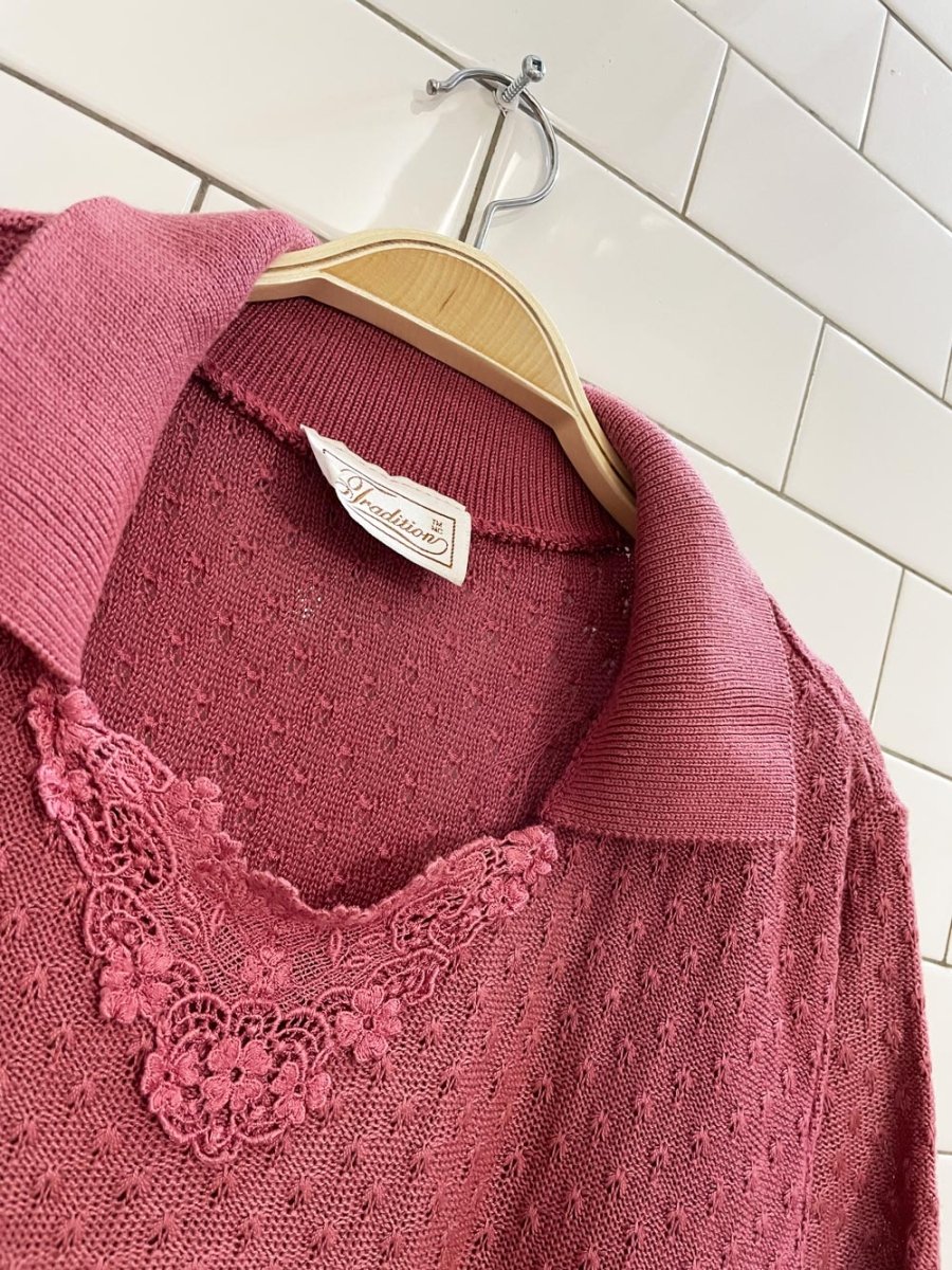 vintage 00s tradition collared knit top - good market thrift store