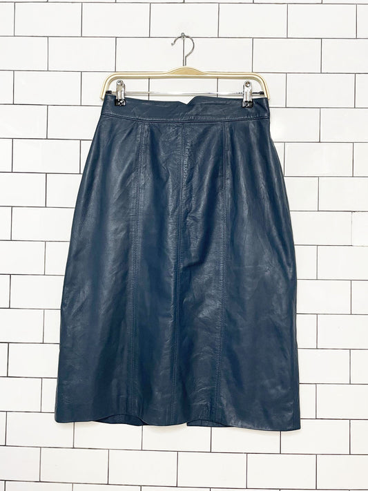 vintage EW leather tailor butter leather midi skirt | lambskin