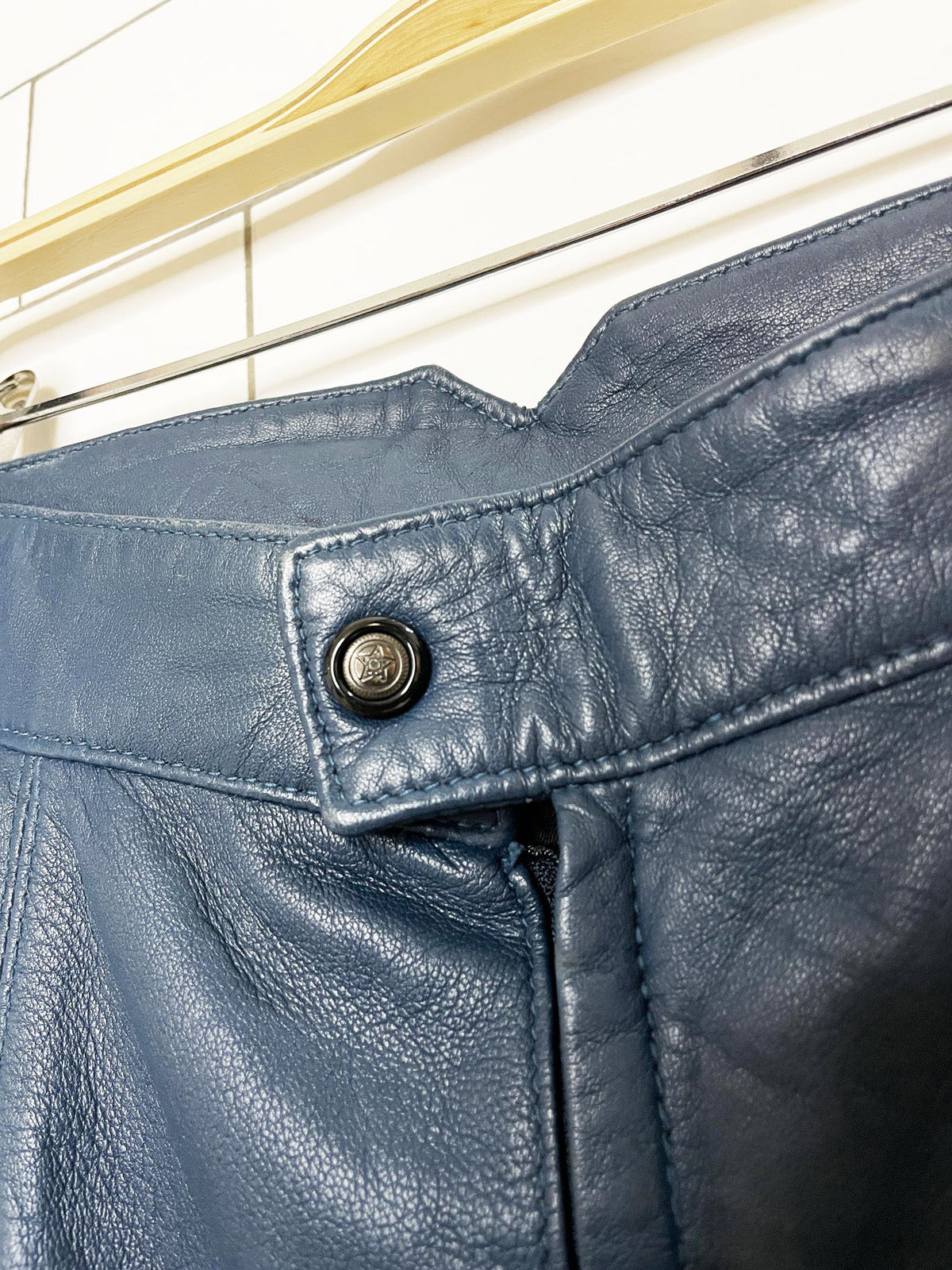 vintage EW leather tailor butter leather midi skirt | lambskin