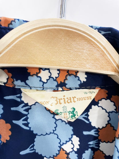 vintage 70s maison briar house daggar collar poly - satin shirt - good market thrift store