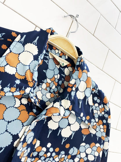 vintage 70s maison briar house daggar collar poly - satin shirt - good market thrift store