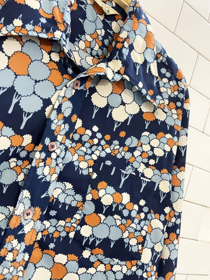 vintage 70s maison briar house daggar collar poly - satin shirt - good market thrift store