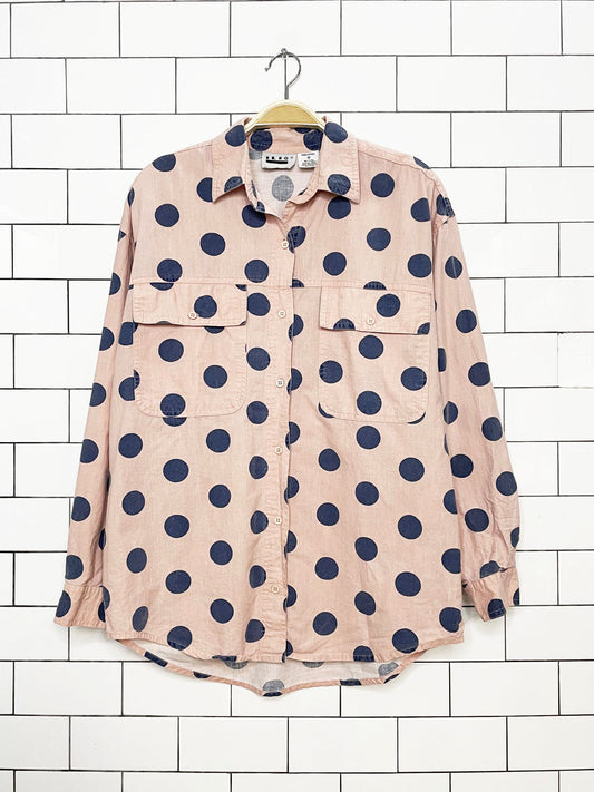 vintage ilio polka dot full button shirt