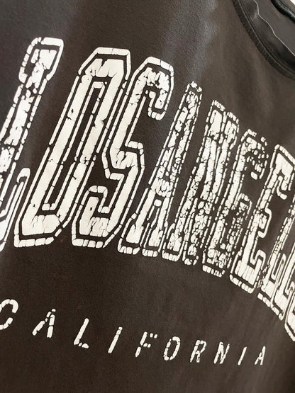 distressed LA california crop tee - good market thrift store