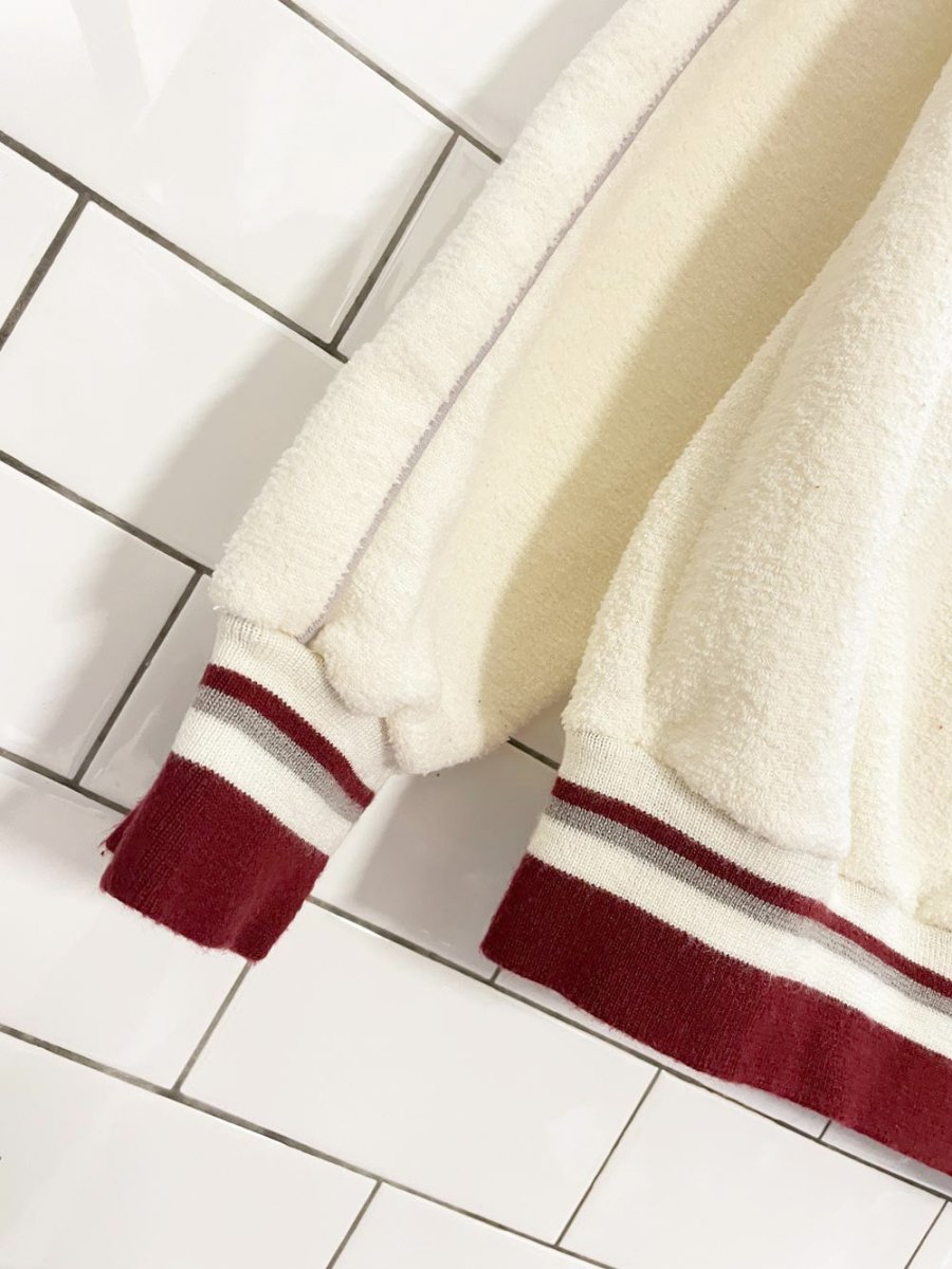 vintage 80s runner fuzzy terry knit cuff sweatshirt - good market thrift store