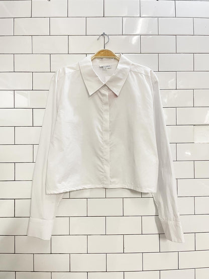 calvin klein boxy crop oxford shirt - good market thrift store