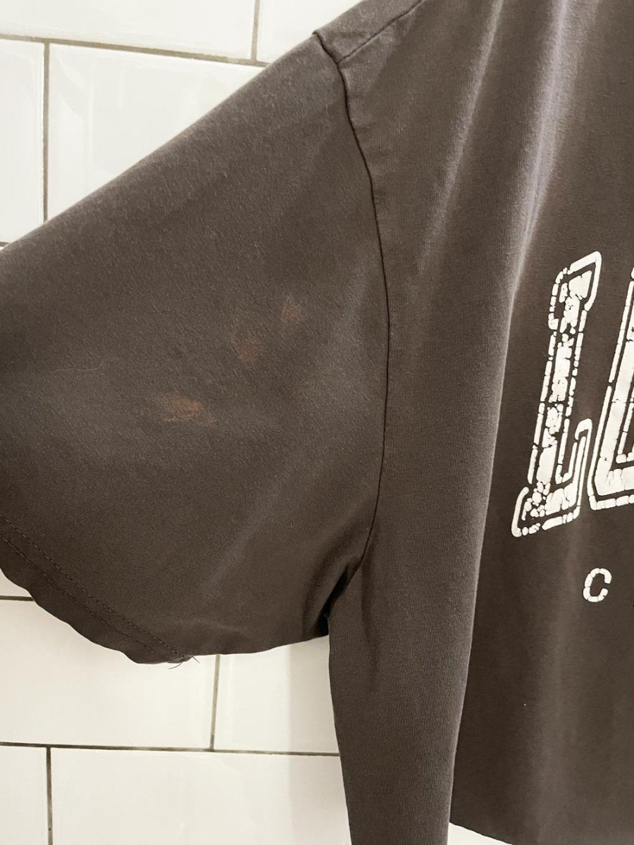 distressed LA california crop tee - good market thrift store