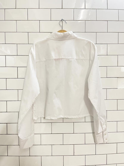 calvin klein boxy crop oxford shirt - good market thrift store