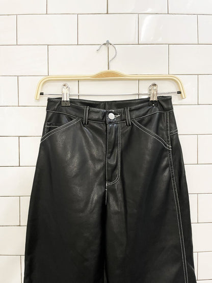 dynamite it factor contrast stitch faux leather pant - good market thrift store