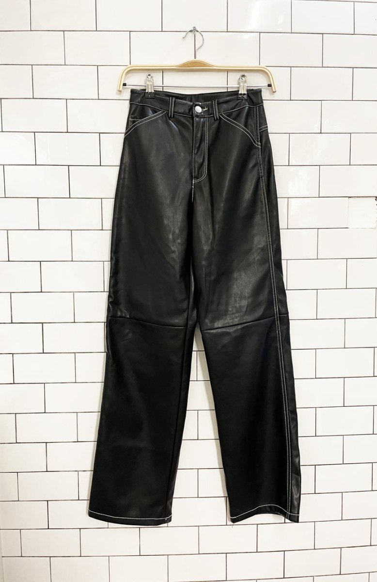 dynamite it factor contrast stitch faux leather pant - good market thrift store