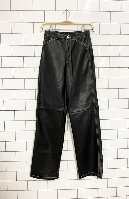 dynamite it factor contrast stitch faux leather pant - good market thrift store