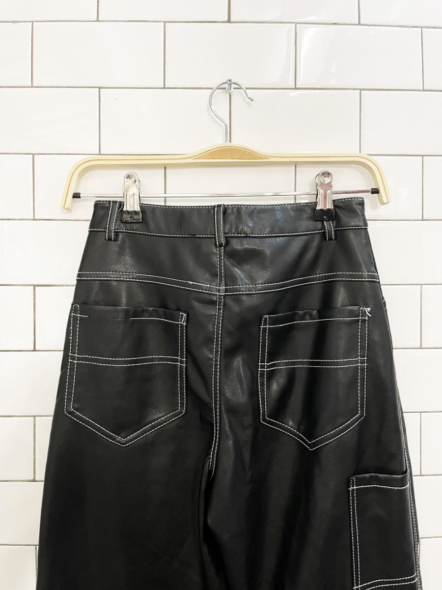 dynamite it factor contrast stitch faux leather pant - good market thrift store