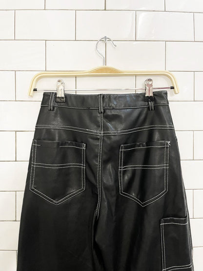 dynamite it factor contrast stitch faux leather pant - good market thrift store