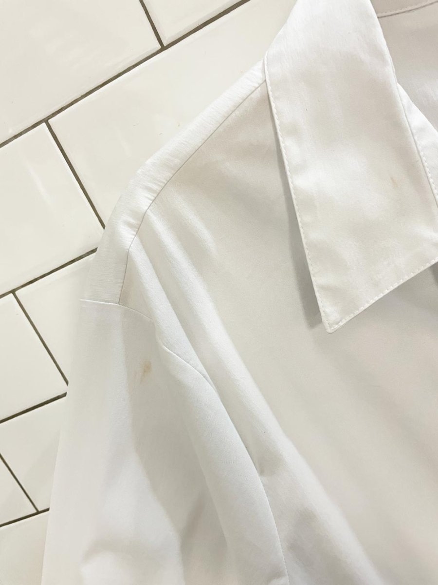 calvin klein poplin relaxed elastic hem shirt - good market thrift store