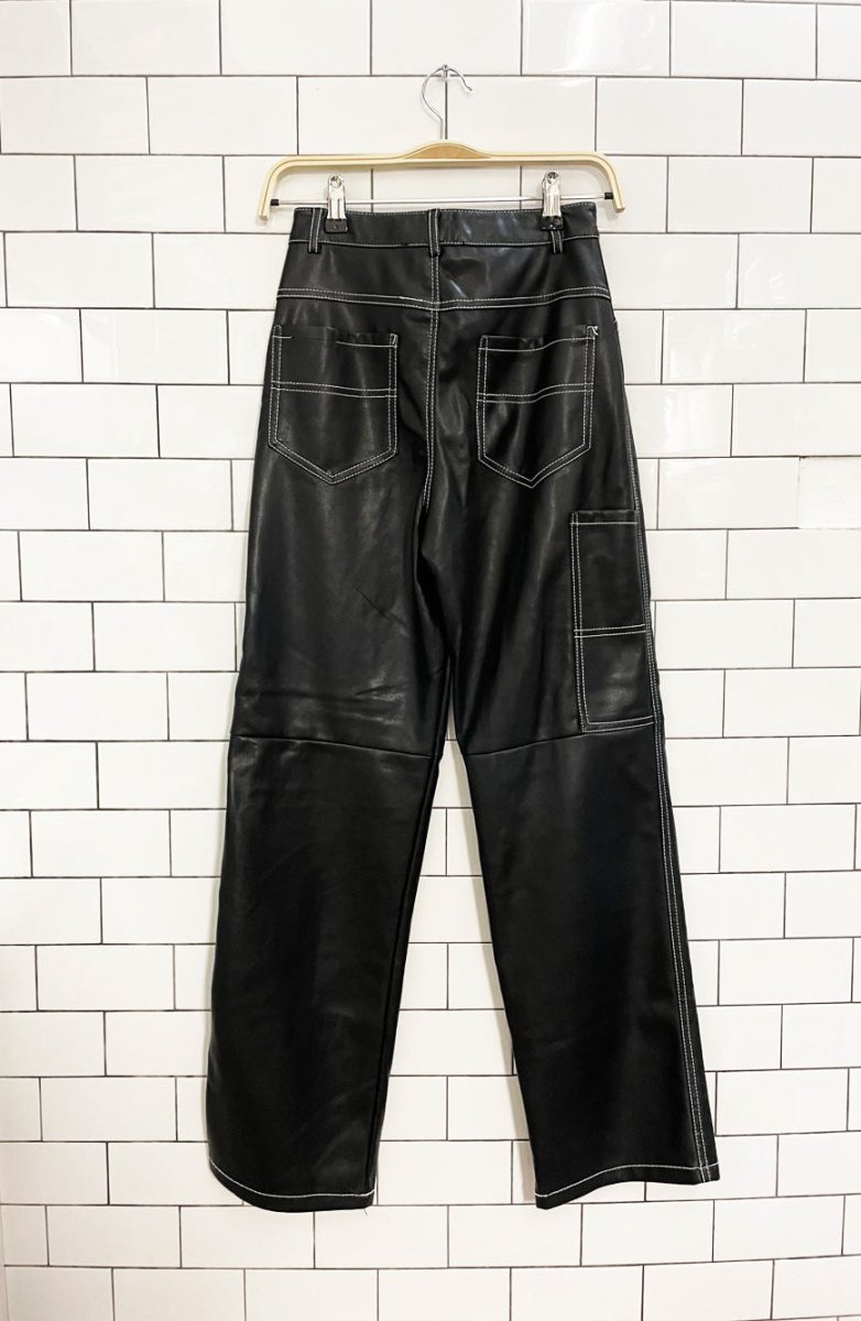 dynamite it factor contrast stitch faux leather pant - good market thrift store