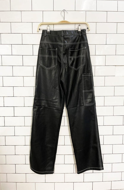 dynamite it factor contrast stitch faux leather pant - good market thrift store