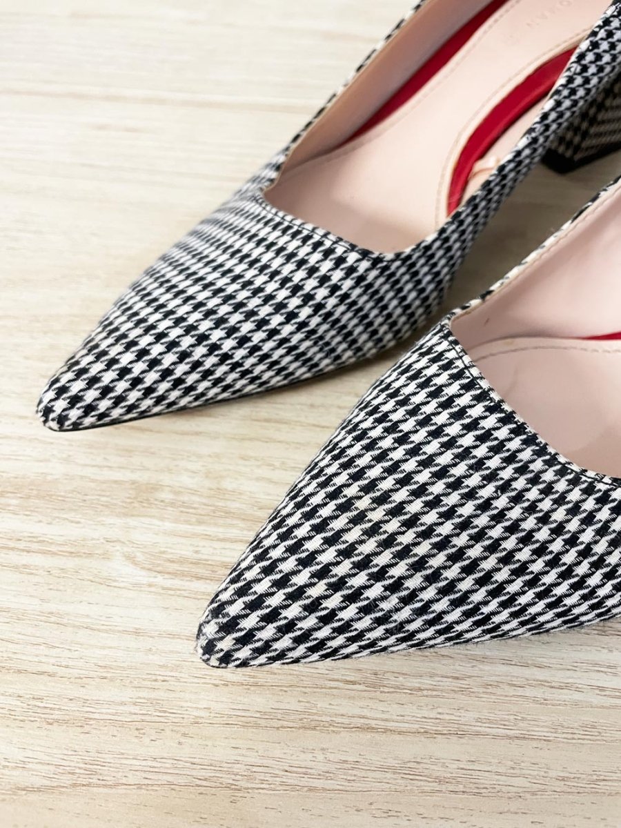 zara houndstooth low block heel - good market thrift store
