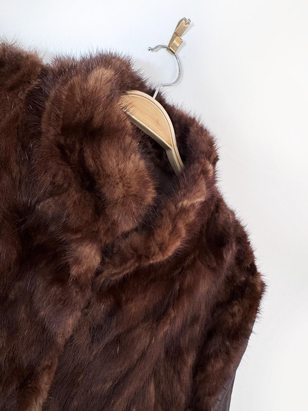 vintage 80s angelo litrico mink fur + leather batwing bomber jacket
