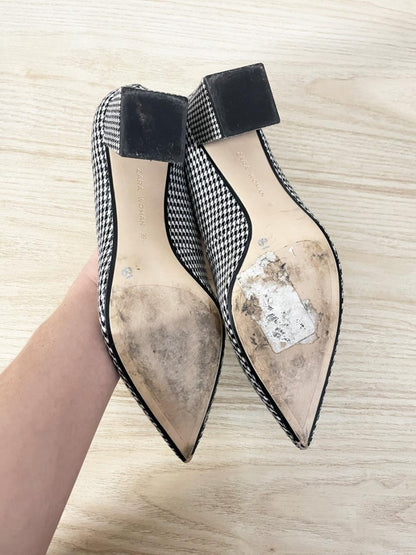 zara houndstooth low block heel - good market thrift store