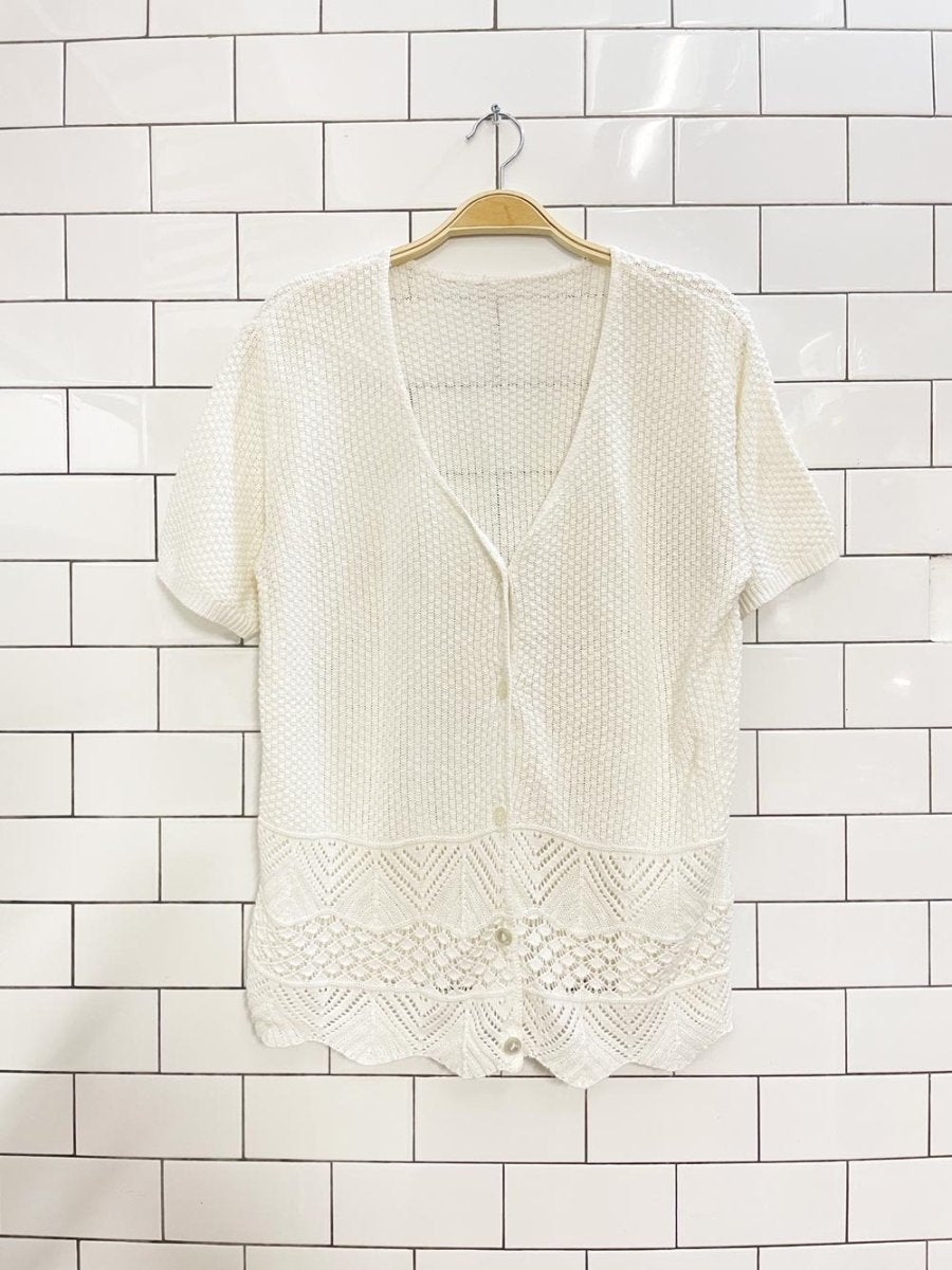 vintage summer knit cardigan top - good market thrift store