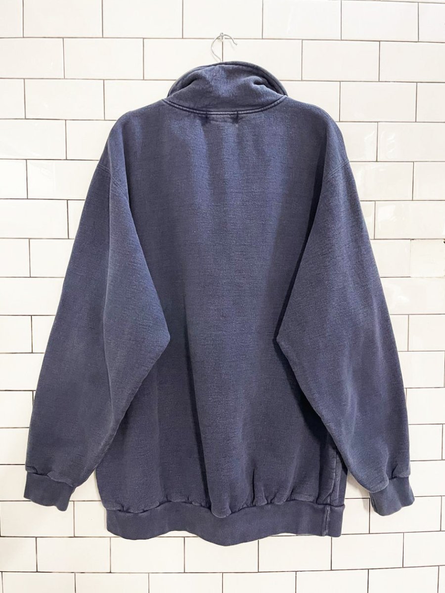 vintage 90s university of toronto 1/4 zip cottage sweatshirt | campus crew non - fiction - good market thrift store