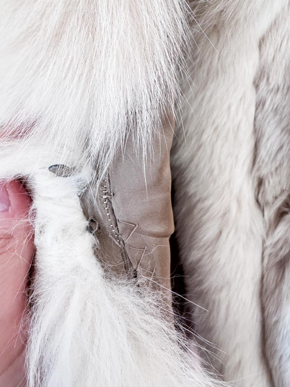vintage 90s white arctic fox fur plush short coat