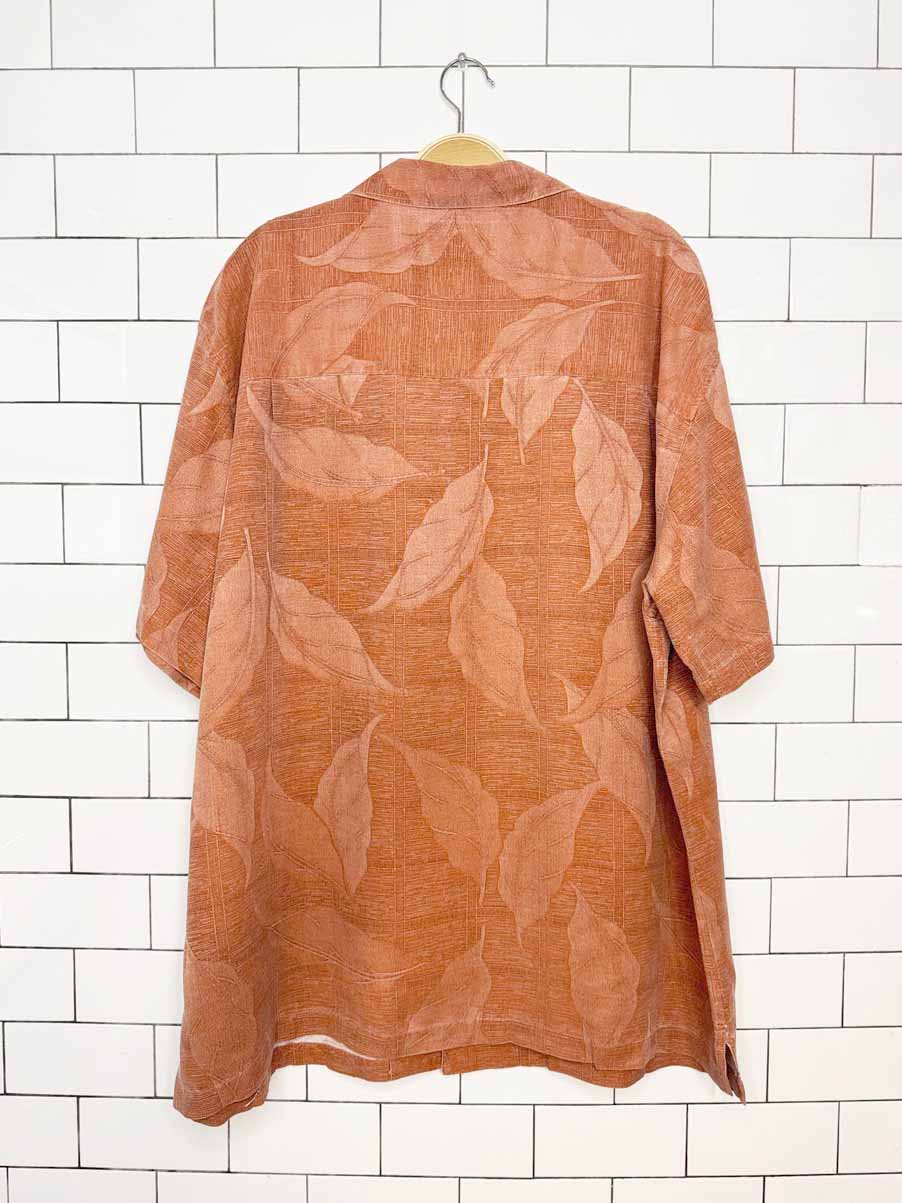 island shores 100% silk full button resort shirt