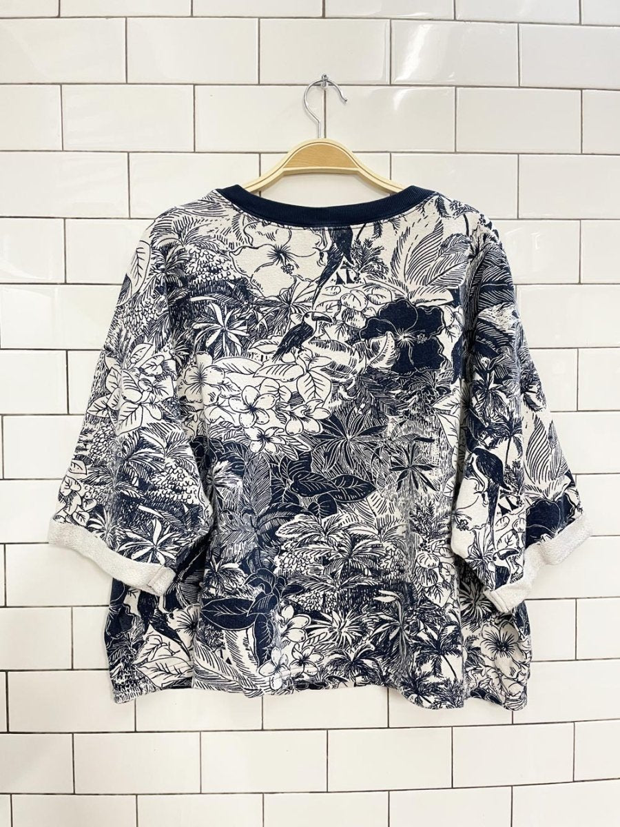 x2 old navy cali fleece tropical print sweat set - good market thrift store