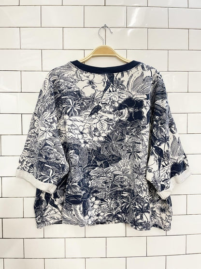 x2 old navy cali fleece tropical print sweat set - good market thrift store