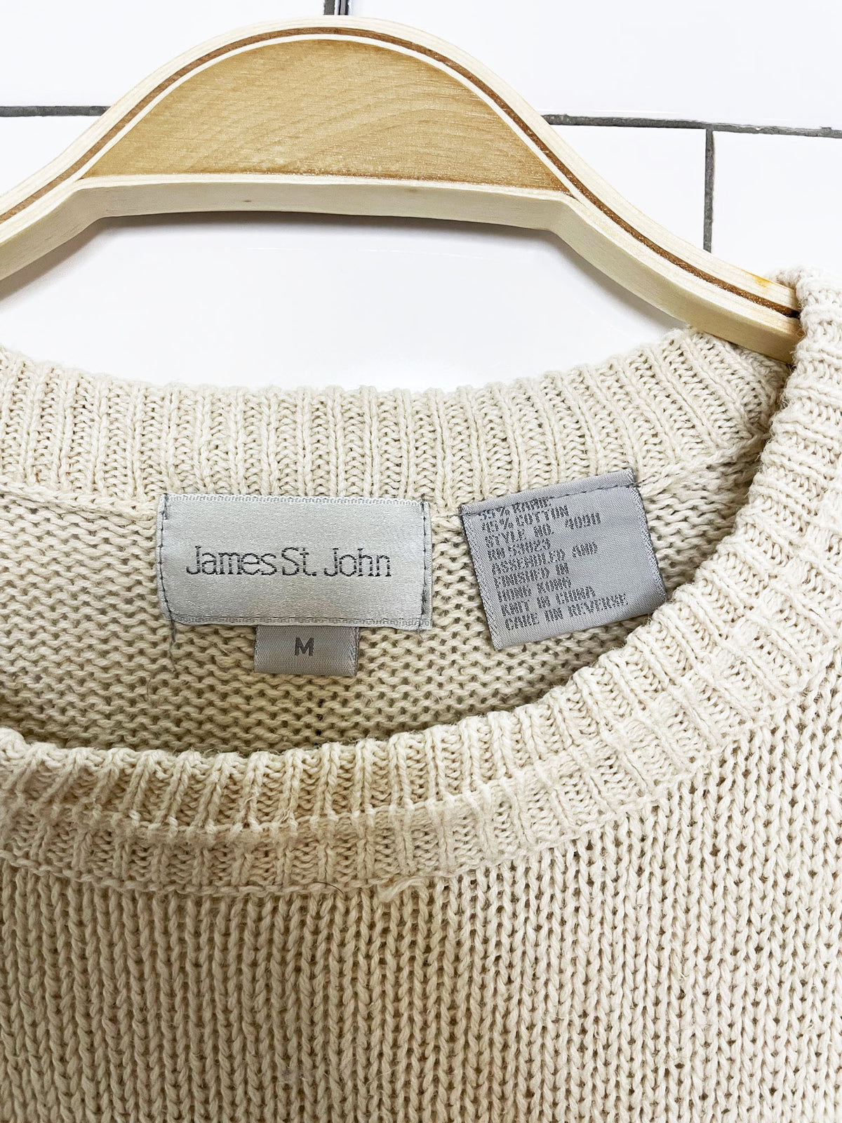 vintage james st. john ramie-blend tulip short sleeve knit top